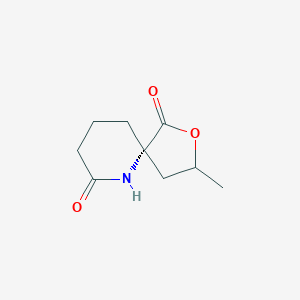 molecular formula C9H13NO3 B12585200 2-Oxa-6-azaspiro[4.5]decane-1,7-dione, 3-methyl-, (3R,5S)-rel- 