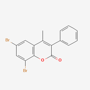 molecular formula C16H10Br2O2 B12585203 6,8-Dibromo-4-methyl-3-phenylcoumarin CAS No. 288399-85-9