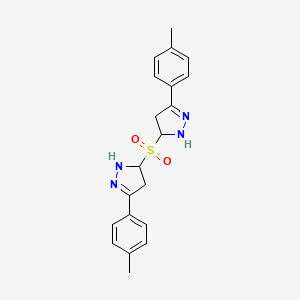 molecular formula C20H22N4O2S B12585282 1H-Pyrazole, 5,5'-sulfonylbis[4,5-dihydro-3-(4-methylphenyl)- CAS No. 648891-73-0