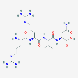 molecular formula C21H41N11O6 B12585294 N~5~-(Diaminomethylidene)-L-ornithyl-N~5~-(diaminomethylidene)-L-ornithyl-L-valyl-L-asparagine CAS No. 607377-56-0