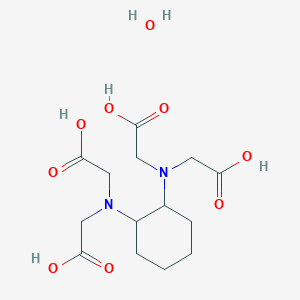 molecular formula C14H24N2O9 B1258531 2,2',2'',2'''-(trans-Cyclohexane-1,2-diylbis(azanetriyl))tetraacetic acid hydrate CAS No. 145819-99-4