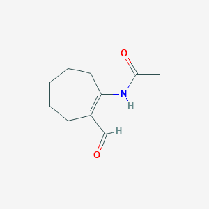 molecular formula C10H15NO2 B12585349 N-(2-Formyl-1-cyclohepten-1-yl)acetamide 