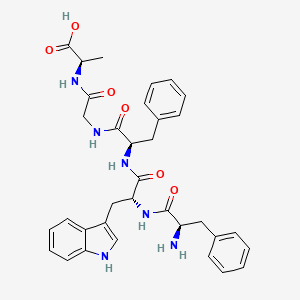 molecular formula C34H38N6O6 B12585385 D-Phenylalanyl-D-tryptophyl-D-phenylalanylglycyl-D-alanine CAS No. 644997-39-7