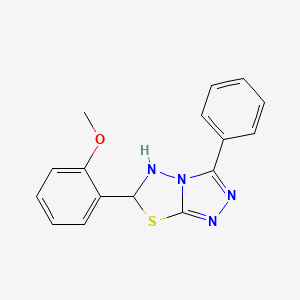 molecular formula C16H14N4OS B12585446 6-(2-Methoxyphenyl)-3-phenyl-5,6-dihydro-[1,2,4]triazolo[3,4-b][1,3,4]thiadiazole 