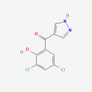 molecular formula C10H6Cl2N2O2 B12585453 4-(3,5-Dichloro-2-hydroxybenzoyl)pyrazole 