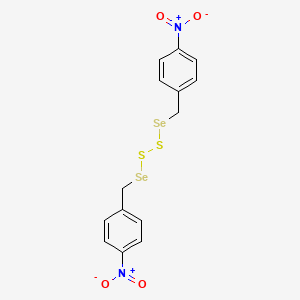 molecular formula C14H12N2O4S2Se2 B12585523 Disulfide, bis[[(4-nitrophenyl)methyl]seleno] CAS No. 593248-02-3