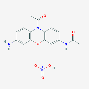 molecular formula C16H16N4O6 B12585562 N-(10-acetyl-7-aminophenoxazin-3-yl)acetamide;nitric acid CAS No. 651006-13-2
