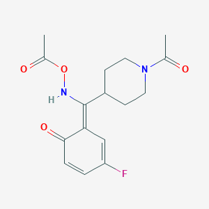 molecular formula C16H19FN2O4 B125856 (E)-1-Acetyl-N-(acetyloxy)-alpha-(5-fluoro-2-hydroxyphenyl)-4-piperidinemethanimine CAS No. 84163-52-0