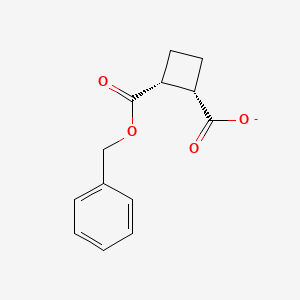 molecular formula C13H13O4- B12585604 (1S,2R)-2-phenylmethoxycarbonylcyclobutane-1-carboxylate CAS No. 648433-15-2