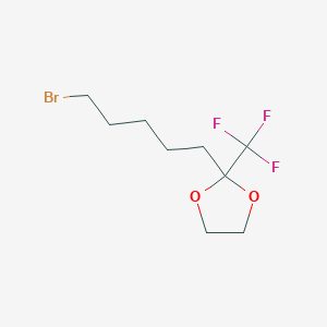 molecular formula C9H14BrF3O2 B12585609 2-(5-Bromopentyl)-2-(trifluoromethyl)-1,3-dioxolane CAS No. 647831-26-3