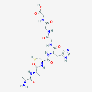 molecular formula C21H33N9O8S B12585618 L-Alanyl-L-alanyl-L-cysteinyl-L-histidylglycylglycylglycine CAS No. 632287-24-2