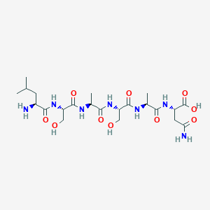 molecular formula C22H39N7O10 B12585643 L-Leucyl-L-seryl-L-alanyl-L-seryl-L-alanyl-L-asparagine CAS No. 651327-20-7
