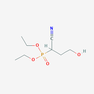 molecular formula C8H16NO4P B12585680 Diethyl (1-cyano-3-hydroxypropyl)phosphonate CAS No. 648921-30-6