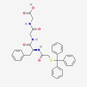 molecular formula C34H33N3O5S B12585735 N-{[(Triphenylmethyl)sulfanyl]acetyl}-L-phenylalanylglycylglycine CAS No. 548485-20-7