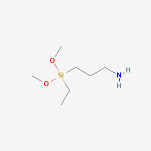molecular formula C7H19NO2Si B12585738 3-[Ethyl(dimethoxy)silyl]propan-1-amine CAS No. 639464-90-7