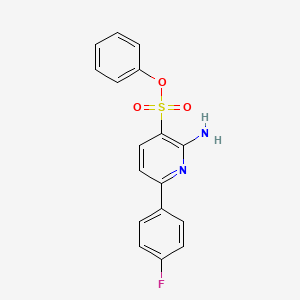 molecular formula C17H13FN2O3S B12585740 3-Pyridinesulfonic acid, 2-amino-6-(4-fluorophenyl)-, phenyl ester CAS No. 646053-38-5