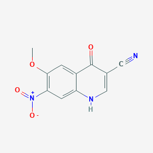 molecular formula C11H7N3O4 B12585743 3-Quinolinecarbonitrile, 1,4-dihydro-6-methoxy-7-nitro-4-oxo- CAS No. 364793-95-3
