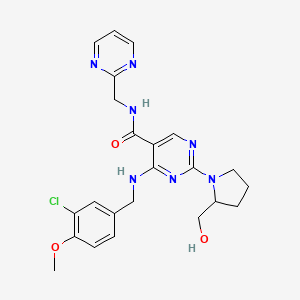 (S)-4-((3-Chloro-4-methoxybenzyl)amino)-2-(2-(hydroxymethyl)pyrrolidin-1-yl)-N-(pyrimidin-2-ylmethyl)pyrimidine-5-carboxamide