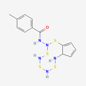 molecular formula C13H15N5OS4 B12585813 N-(8,8a-Dihydrocyclopenta[i][1,3,5,7,2,4,6,8]tetrathiatetrazecin-2-yl)-4-methylbenzamide 