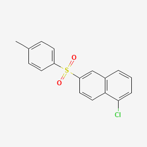 molecular formula C17H13ClO2S B12585893 Naphthalene, 1-chloro-6-[(4-methylphenyl)sulfonyl]- CAS No. 645820-95-7