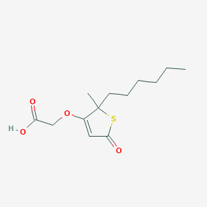 molecular formula C13H20O4S B12585907 Acetic acid, [(2-hexyl-2,5-dihydro-2-methyl-5-oxo-3-thienyl)oxy]- CAS No. 646517-54-6