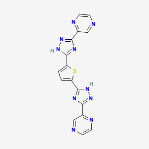 molecular formula C16H10N10S B12585927 2,2'-{Thiene-2,5-diylbis[(1H-1,2,4-triazole-5,3-diyl)]}dipyrazine CAS No. 646998-78-9