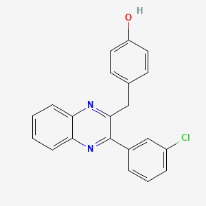 molecular formula C21H15ClN2O B12586037 Phenol, 4-[[3-(3-chlorophenyl)-2-quinoxalinyl]methyl]- CAS No. 649739-80-0