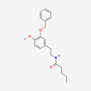 molecular formula C21H27NO3 B12586048 Pentanamide, N-[2-[4-methoxy-3-(phenylmethoxy)phenyl]ethyl]- CAS No. 478855-47-9
