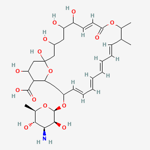 (4E,6E,8E,10E,16E)-3-[(2R,3S,4S,5S,6R)-4-amino-3,5-dihydroxy-6-methyl-tetrahydropyran-2-yl]oxy-18,19,21,23,25-pentahydroxy-12,13-dimethyl-15-oxo-14,27-dioxabicyclo[21.3.1]heptacosa-4,6,8,10,16-pentaene-26-carboxylic acid