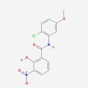 molecular formula C14H11ClN2O5 B12586077 Benzamide, N-(2-chloro-5-methoxyphenyl)-2-hydroxy-3-nitro- CAS No. 646989-33-5