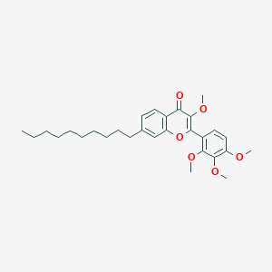 molecular formula C29H38O6 B12586113 7-Decyl-3-methoxy-2-(2,3,4-trimethoxyphenyl)-4H-1-benzopyran-4-one CAS No. 649551-59-7