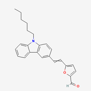 molecular formula C25H25NO2 B12586126 5-[2-(9-Hexyl-9H-carbazol-3-yl)ethenyl]furan-2-carbaldehyde CAS No. 355408-03-6