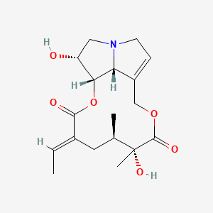molecular formula C18H25NO6 B1258615 (1S,4E,6R,7R,16R,17R)-4-ethylidene-7,16-dihydroxy-6,7-dimethyl-2,9-dioxa-14-azatricyclo[9.5.1.014,17]heptadec-11-ene-3,8-dione 