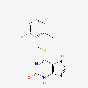 molecular formula C15H16N4OS B12586177 6-[(2,4,6-trimethylphenyl)methylsulfanyl]-9H-purin-2-ol CAS No. 646510-89-6