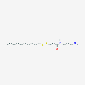 molecular formula C18H38N2OS2 B12586197 Propanamide, 3-(decyldithio)-N-[3-(dimethylamino)propyl]- CAS No. 639070-59-0