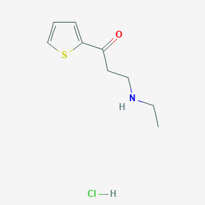 molecular formula C9H14ClNOS B12586243 3-(Ethylamino)-1-thiophen-2-ylpropan-1-one;hydrochloride CAS No. 645411-17-2