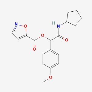 molecular formula C18H20N2O5 B12586267 2-(Cyclopentylamino)-1-(4-methoxyphenyl)-2-oxoethyl 1,2-oxazole-5-carboxylate CAS No. 606102-37-8
