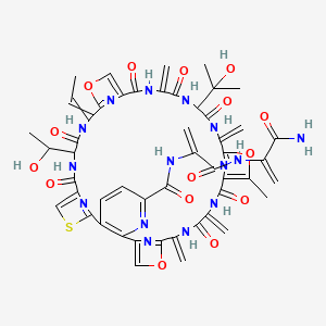 molecular formula C50H49N15O15S B1258627 N-[3-[(3-amino-3-oxoprop-1-en-2-yl)amino]-3-oxoprop-1-en-2-yl]-17-ethylidene-14-(1-hydroxyethyl)-27-(2-hydroxypropan-2-yl)-33-methyl-24,30,37,40-tetramethylidene-12,15,22,25,28,35,38-heptaoxo-19,32,42-trioxa-9-thia-3,13,16,23,26,29,36,39,44,45,46,47-dodecazahexacyclo[39.2.1.18,11.118,21.131,34.02,7]heptatetraconta-1(43),2(7),3,5,8(47),10,18(46),20,31(45),33,41(44)-undecaene-4-carboxamide 