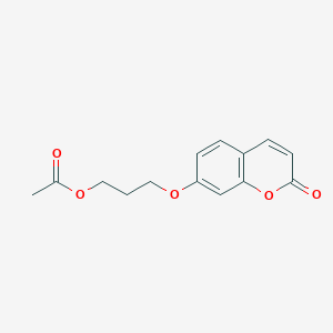 molecular formula C14H14O5 B12586286 2H-1-Benzopyran-2-one, 7-[3-(acetyloxy)propoxy]- CAS No. 649559-22-8