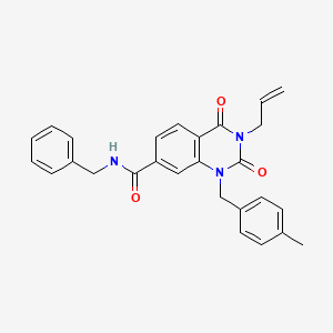 1-[(4-methylphenyl)methyl]-2,4-dioxo-N-(phenylmethyl)-3-prop-2-enyl-7-quinazolinecarboxamide