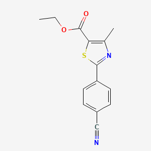 molecular formula C14H12N2O2S B12586399 Ethyl 2-(4-cyanophenyl)-4-methyl-1,3-thiazole-5-carboxylate CAS No. 648882-58-0