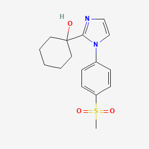 molecular formula C16H20N2O3S B12586438 Cyclohexanol, 1-[1-[4-(methylsulfonyl)phenyl]-1H-imidazol-2-yl]- CAS No. 872544-81-5