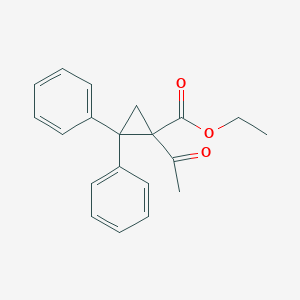 molecular formula C20H20O3 B12586454 Ethyl 1-acetyl-2,2-diphenylcyclopropane-1-carboxylate CAS No. 591228-29-4