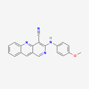 molecular formula C20H14N4O B12586483 3-(4-Methoxyanilino)benzo[b][1,6]naphthyridine-4-carbonitrile CAS No. 645337-26-4