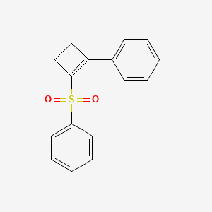 molecular formula C16H14O2S B12586512 Benzene, [(2-phenyl-1-cyclobuten-1-yl)sulfonyl]- CAS No. 647028-03-3