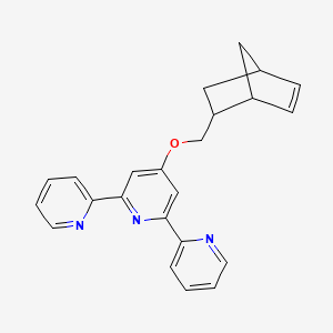 molecular formula C23H21N3O B12586533 4-(2-bicyclo[2.2.1]hept-5-enylmethoxy)-2,6-dipyridin-2-ylpyridine CAS No. 345891-14-7