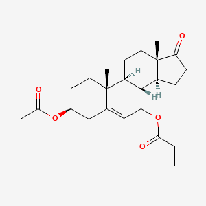 molecular formula C24H34O5 B12586576 [(3S,8R,9S,10R,13S,14S)-3-acetyloxy-10,13-dimethyl-17-oxo-1,2,3,4,7,8,9,11,12,14,15,16-dodecahydrocyclopenta[a]phenanthren-7-yl] propanoate CAS No. 517894-40-5