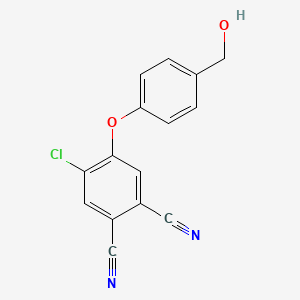 molecular formula C15H9ClN2O2 B12586580 4-Chloro-5-[4-(hydroxymethyl)phenoxy]benzene-1,2-dicarbonitrile CAS No. 649553-05-9
