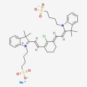 Sodium 4-(2-(2-(2-chloro-3-(2-(3,3-dimethyl-1-(4-sulfonatobutyl)-3H-indol-1-ium-2-yl)vinyl)cyclohex-2-en-1-ylidene)ethylidene)-3,3-dimethylindolin-1-yl)butane-1-sulfonate