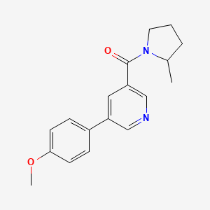 molecular formula C18H20N2O2 B12586602 Pyrrolidine, 1-[[5-(4-methoxyphenyl)-3-pyridinyl]carbonyl]-2-methyl- CAS No. 613660-94-9
